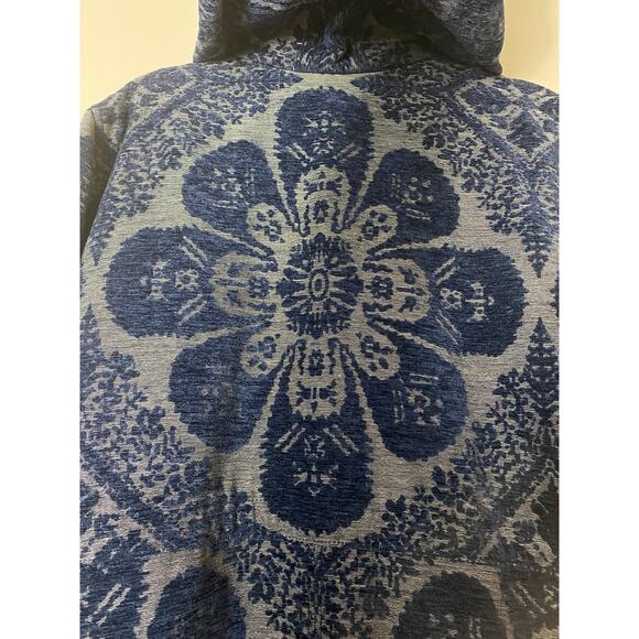 ANTHROPOLOGIE COAT BLUE CHENILLE TAPESTRY PARKA LONG JACKET BOHO OVERSIZED FALL - Picture 12 of 16